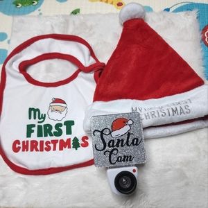 My First Christmas Bib, Hat & Santa Cam Nightlight
